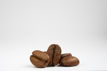 Fragrant coffee beans close up