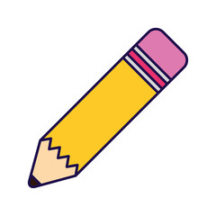 pencil yellow color school supply isolated icon