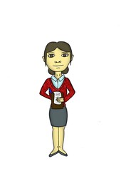 work, working, draw, secretary, assistand, girl, woman, business, cartoon, ilustration