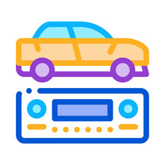 car radio icon vector. car radio sign. color symbol illustration