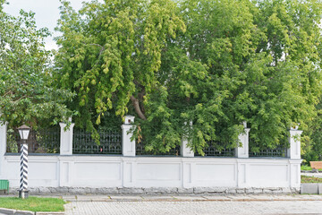 Fragment of the fence of the city estate of the beginning of the 20th century in Yekaterinburg