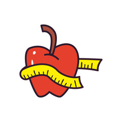 apple with meter line and fill style icon vector design