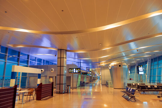 25.07.2020 Egypt, Hurghada. International Airport Building Empty Departure Area 