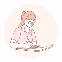 Hand drawn character style vector.