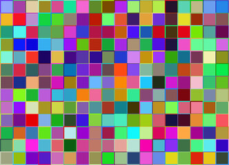 Multicolor mosaic from squares with different size and colored borders for web, cover, wrapping paper, art, etc. backgrounds