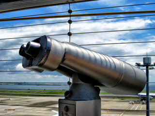 OTA-KU, TOKYO / Japan - 3 Jun, 2019 : Binocular telescope of Haneda Airport.