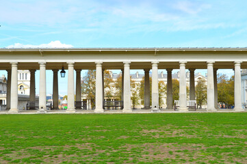 Line of pillars with some in focus
