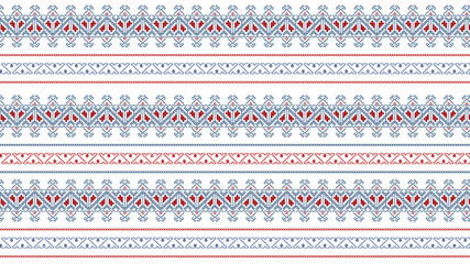 Traditional Embroidery Seamless Color Pattern Vector for Background and Design