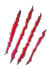 blutige Kratzspuren von einem Tier oder Monster