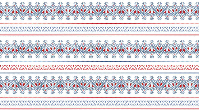 Traditional Embroidery Seamless Color Pattern Vector for Background and Design