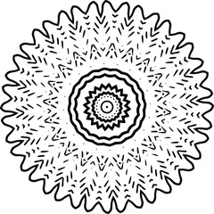 Circular pattern in form of mandala for greeting card, case print, etc. Abstract patterns. Mandala pattern black and white. Vector illustration
