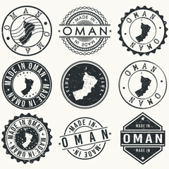 Oman Travel Stamp Made In Product Stamp Logo Icon Symbol Design Insignia.