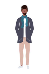 afro young man avatar character