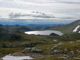Naklejka na ściany i meble Hiking in the Norwegian Mountains