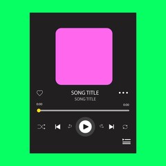 template music player for handphone. Spotify template. 