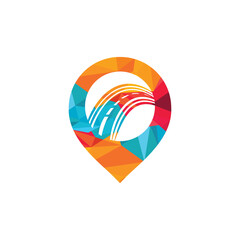 Pin Road Location logo design. Transport app logo design concept.