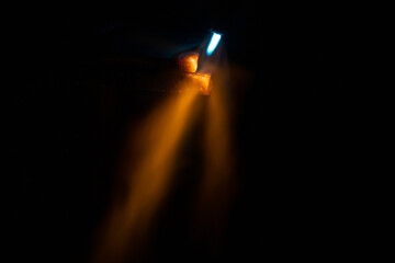 the burning of the arc for manual arc welding