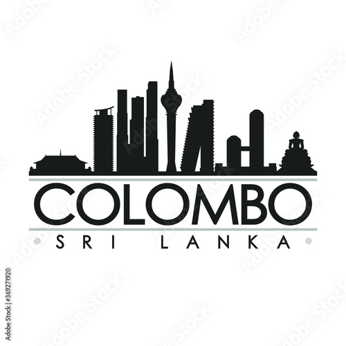 Colombo Sri Lanka Skyline Silhouette City Cityscape Design Vector Famous Monuments Tourism Architecture Poster Architectu Josepperianes