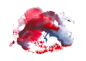 Red and blue spot. Watercolor art brush stroke paint abstract background illustration. Spots texture design for poster. Perfect design for logo, headline and sale banner.
