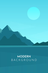 Abstract landscape. Natural wallpapers are a minimalist, polygonal concept. Mountains vector landscape in a flat style.
