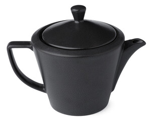Close up of black new ceramic tea pot