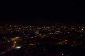 Night view of Belgrade from the air