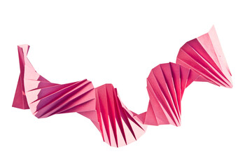 paper illustration wave folded isolated on white background