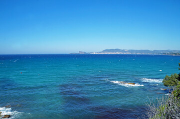 View of the city of La Ciotat, Eagle cape and Green island