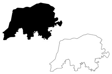 Aparecida de Goiania City and Municipality (Federative Republic of Brazil, Goias State) map vector illustration, scribble sketch City of Aparecida de Goiania map