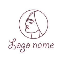 Logo in the image of a young girl. Vector.