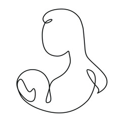 breast feeding. simple linear image. one line. logo, print