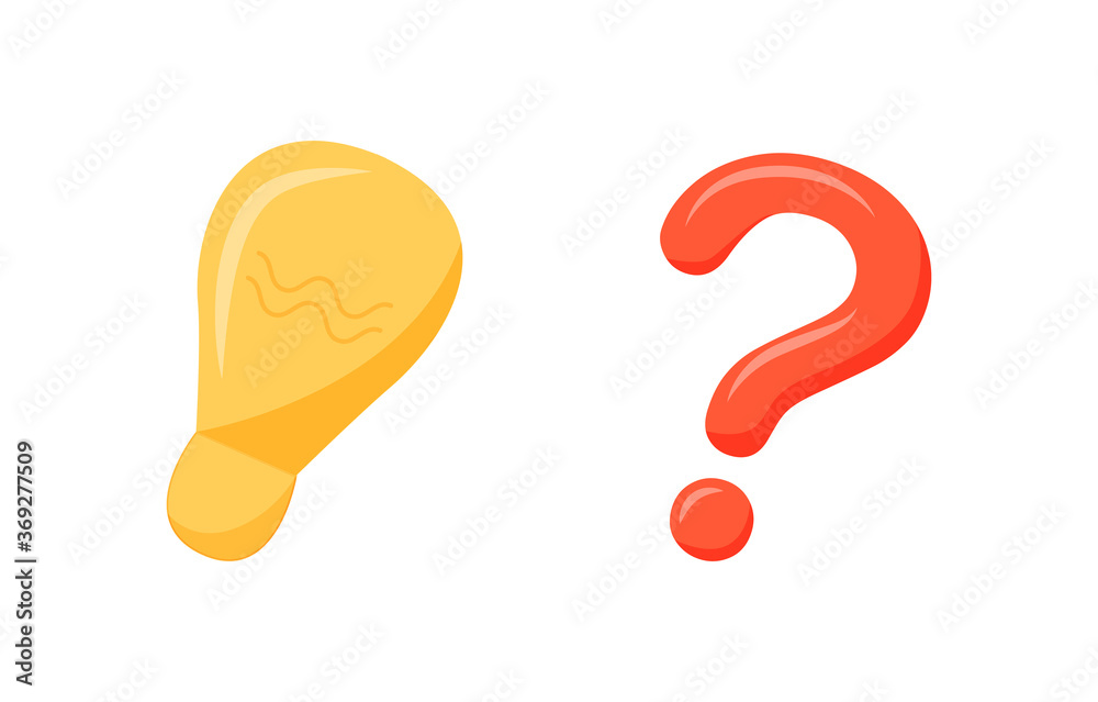 Poster brainstorming flat color vector object set
