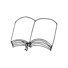 Book icon on hand drawn style