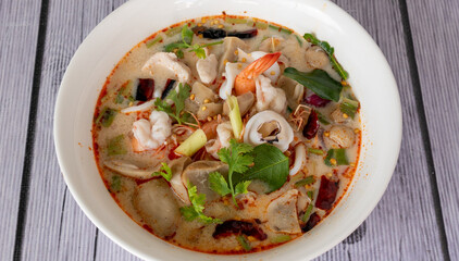 Thai Mixed Food Selections and Drinks 