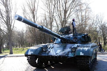 Military equipment in the park