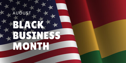 Black Business Month. Flag banner. August. Vector illustration - 369281358