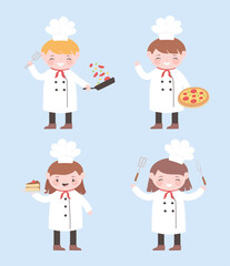 chefs men and women cartoon character professional occupation