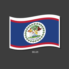Belize flag Vector waving with flags.