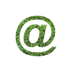 e-mail sign moss sign on white background