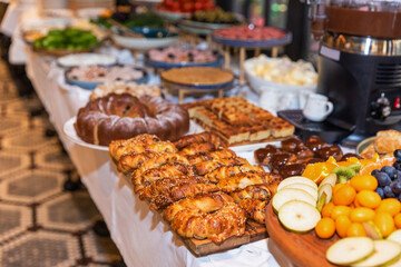 Breakfast table at the restaurant