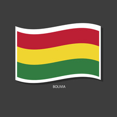 Bolivia flag Vector waving with flags.	