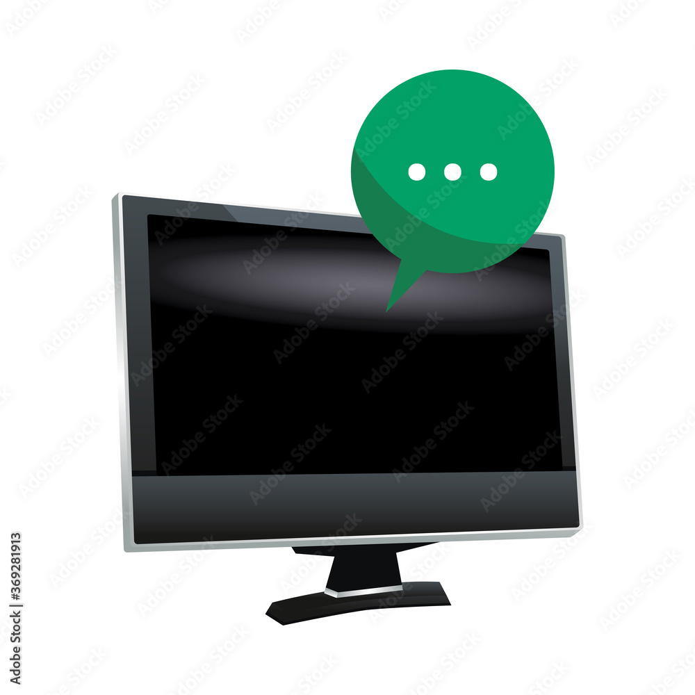 Canvas Prints computer monitor display with speech bubble