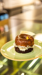 Beautiful chocolate cake close up