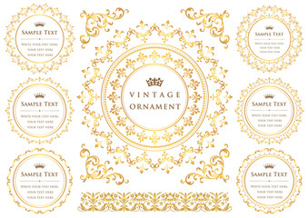 set of vintage design elements for design