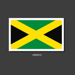 Jamaica flag Vector Square Icon	
