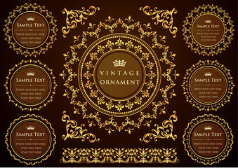 set of vintage design elements for design