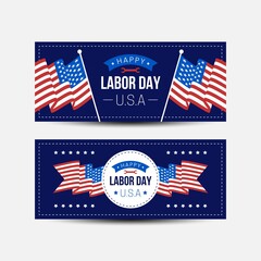 LABOR DAY USA BANNERS DESIGN TEMPLATE