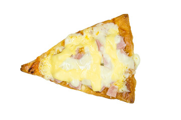 Cheese pizza on white background