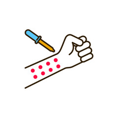 Allergen test color line icon. Medical and scientific concept. Laboratory diagnostics. Pictogram for web, mobile app, promo. UI UX design element.