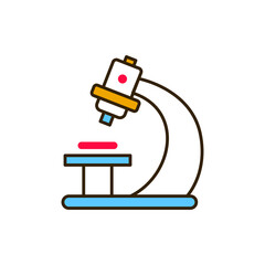 Microscope color line icon. Medical and scientific concept. Laboratory diagnostics. Pictogram for web, mobile app, promo. UI UX design element